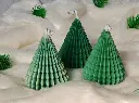 Set of 3 Ribbed Christmas Tree Candles